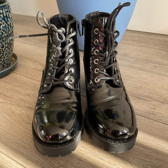 Harlow Patent Heel Booties - Picture 1 of 8